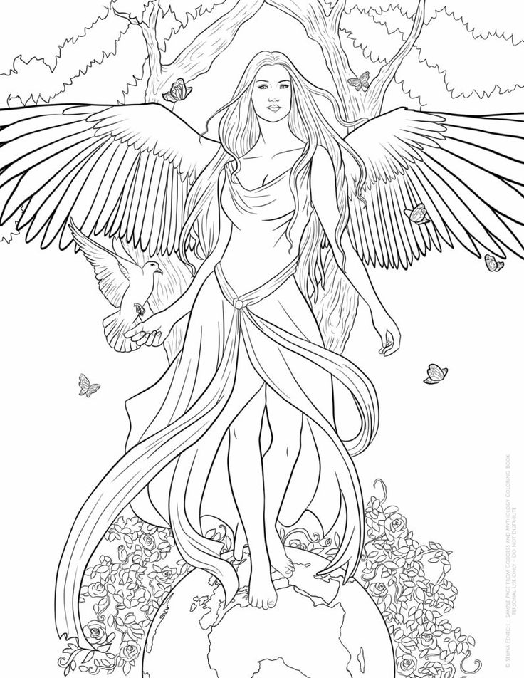 736x952 Best Goddess Coloring Pages For Adults Images