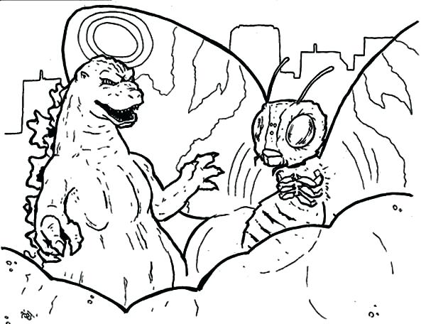 600x456 Godzilla Coloring Page And Monster Butterfly Coloring Pages
