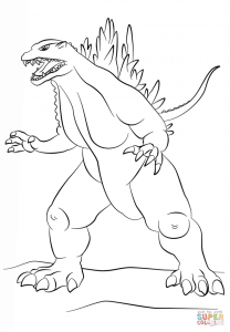 208x300 Godzilla Coloring Pages Pattern