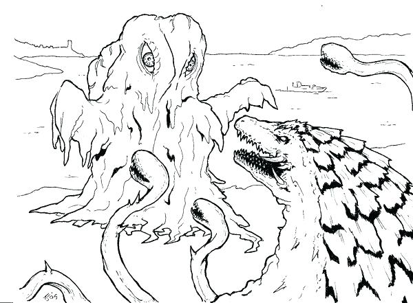 600x441 Godzilla Coloring Pages