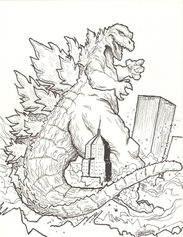 743x960 Printable Godzilla Coloring Pages For Kids Coloring