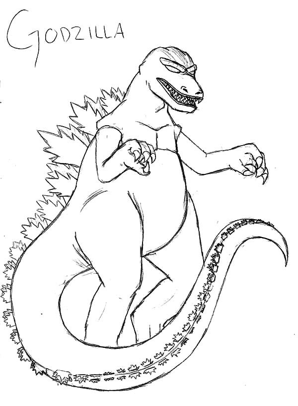 600x817 G Is For Godzilla Coloring Pages Color Luna