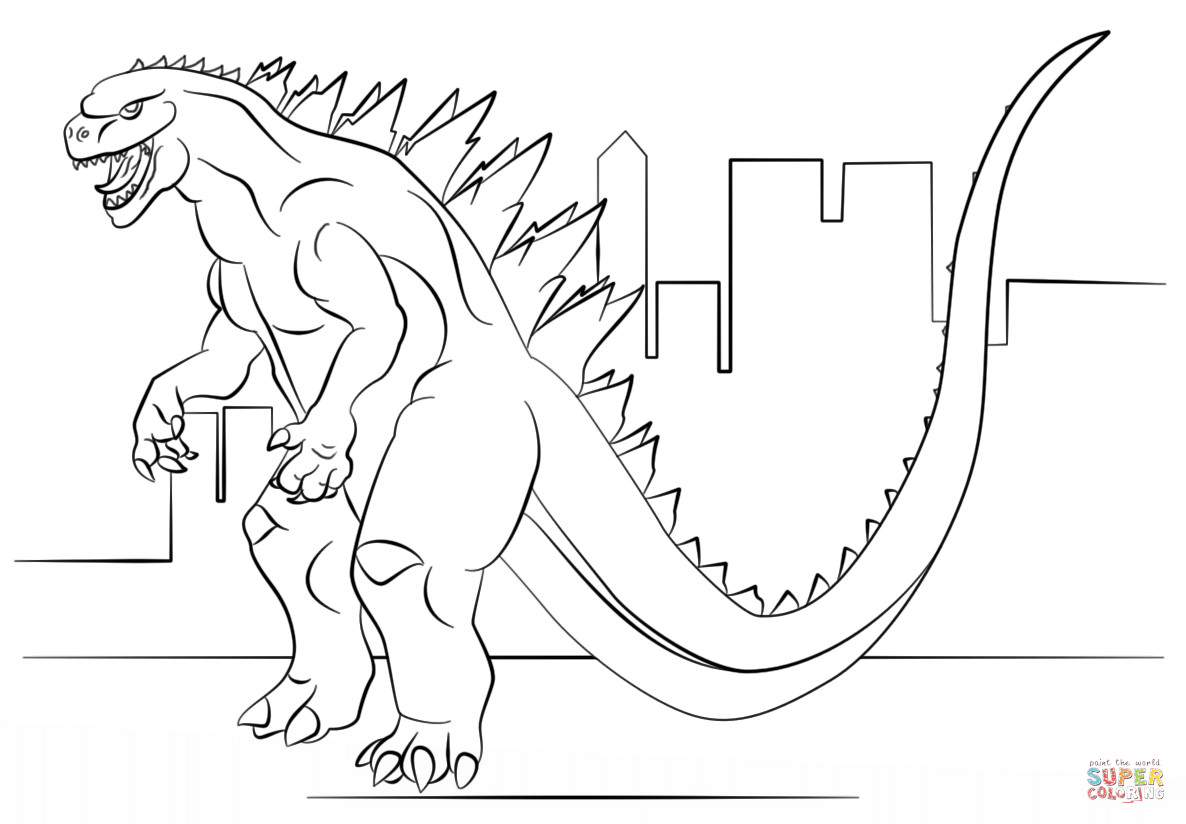 1186x824 Godzilla Coloring Pages