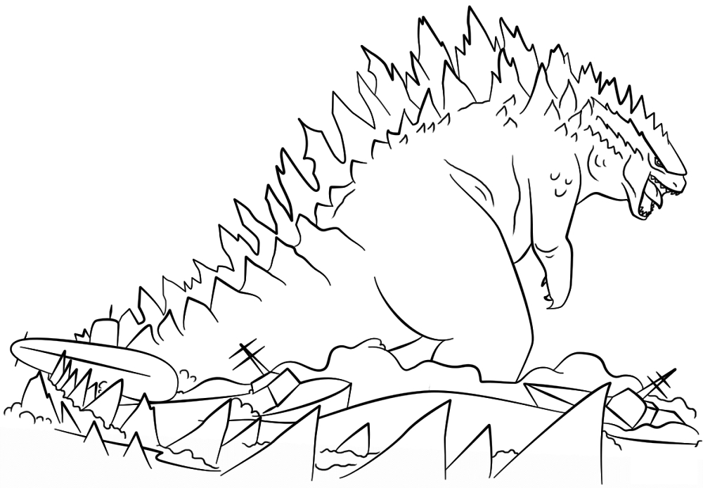 1000x694 Godzilla Coloring Pages To Print Free Loving Printable