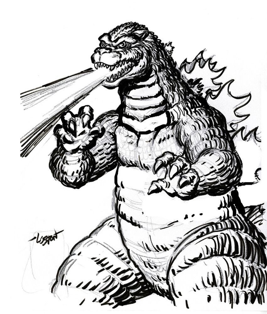 851x1000 Godzilla Coloring Pages Free Large Images Crafting