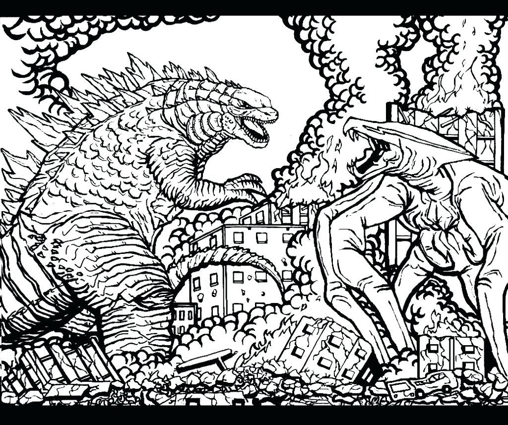 1024x857 Coloring Page Godzilla Coloring Page Cartoon Pages Godzilla