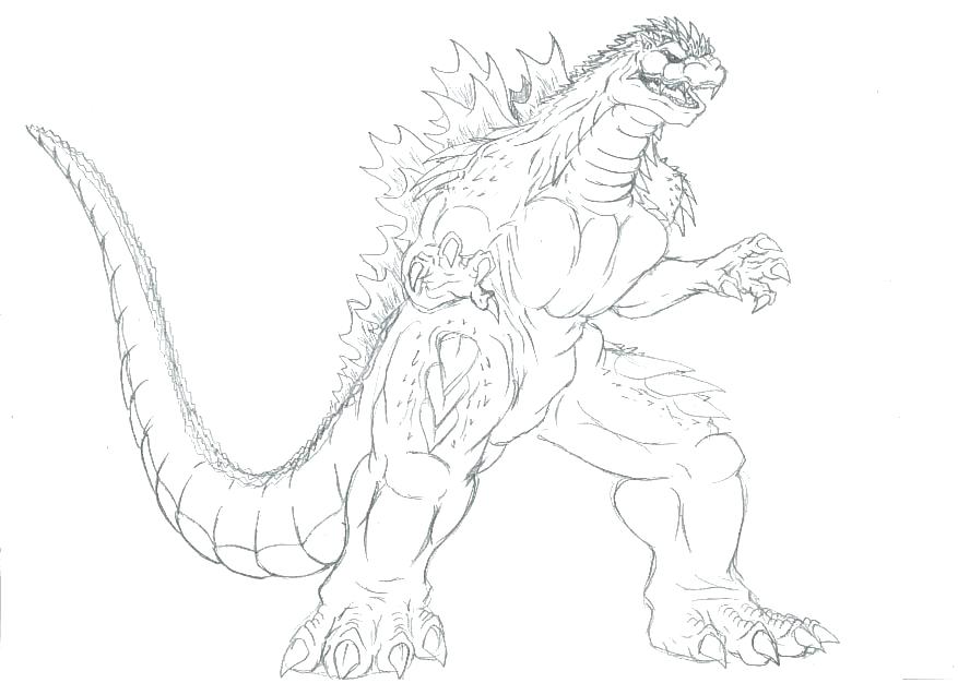 877x637 Godzilla Coloring Pages