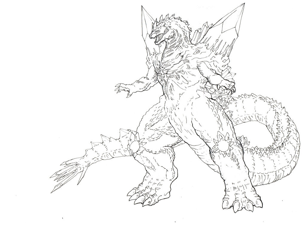 1024x768 Baby Godzilla Coloring Pages Cool Page For All Ages Online
