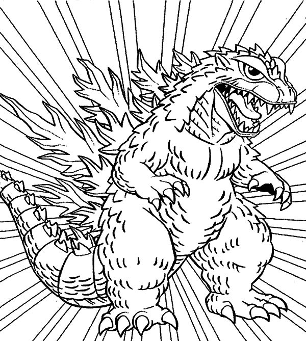 600x669 Free Printable Godzilla Coloring Pages H M In Page Plan