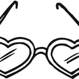 268x268 Heart Shaped Sunglasses Coloring Page Free Printable Coloring
