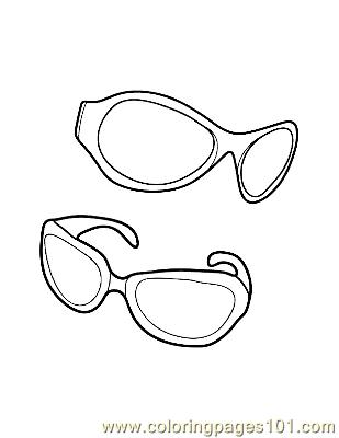 309x400 Sun Glasses Coloring Page