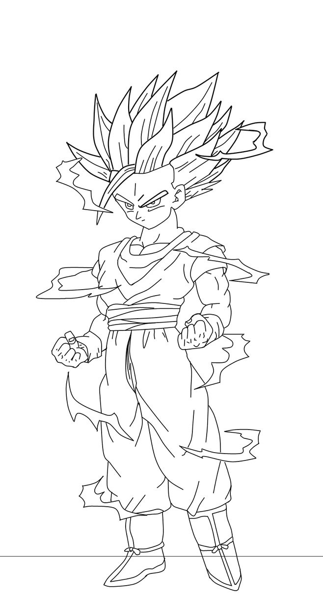 658x1214 Gohan Super Saiyan Coloring Pages