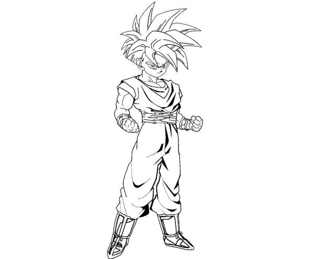 1024x854 Print Dragon Ball Z Kid Gohan Coloring Page Pages With Regard