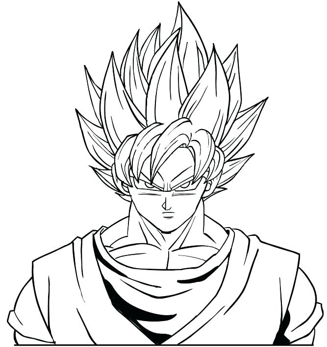 667x709 Dragon Ball Z Coloring Pages Goku Super Saiyan Printable