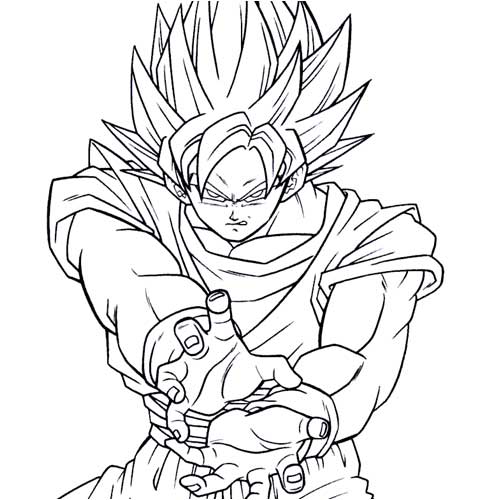 500x500 Goku Coloring Pages