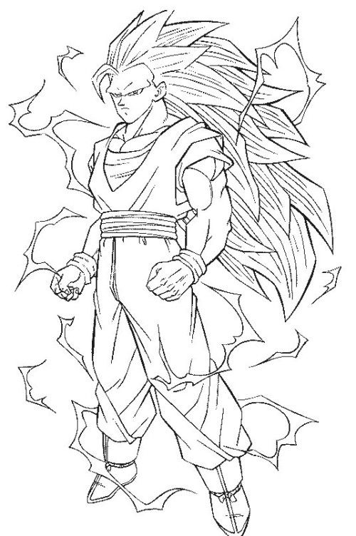 500x752 Super Saiyan Goku Coloring Pages Super Saiyan Goku Coloring