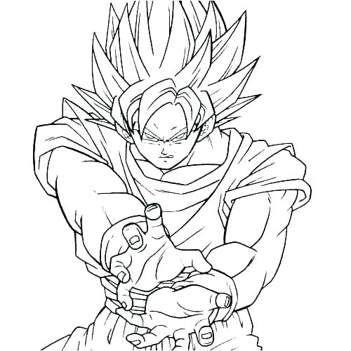 500x500 Goku Super Saiyan Coloring Pages Super Coloring Pages Super