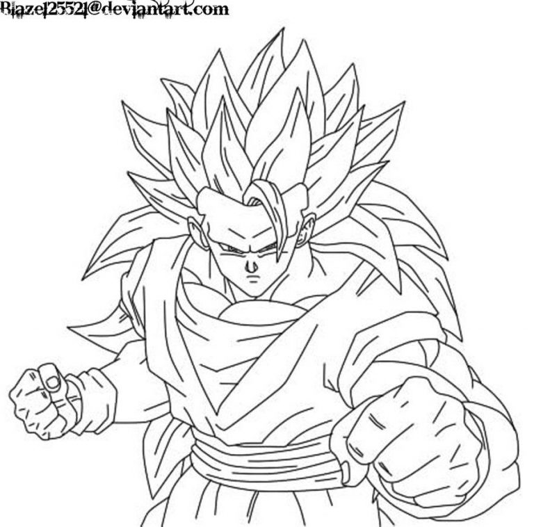 768x758 Dragon Ball Z Coloring Pages Goku Super Saiyan Fresh