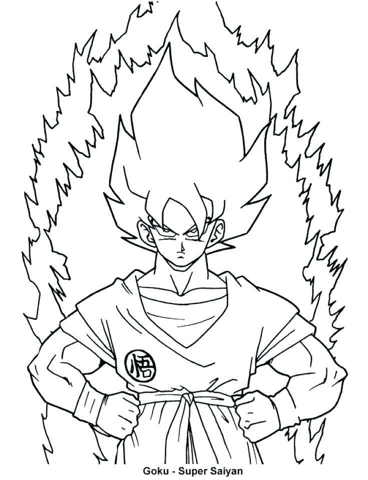 735x960 Goku Coloring Sheets