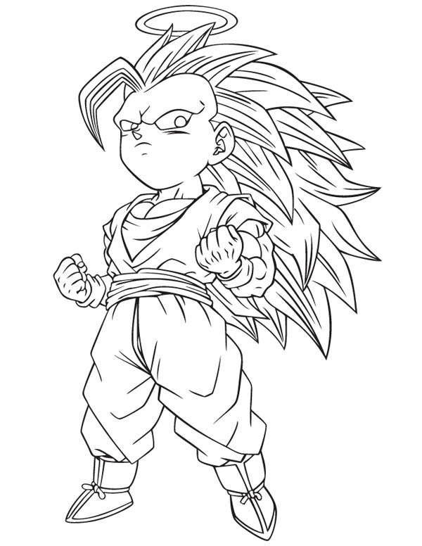 600x776 Dragon Ball Z Super Saiyan Coloring Page Free Download