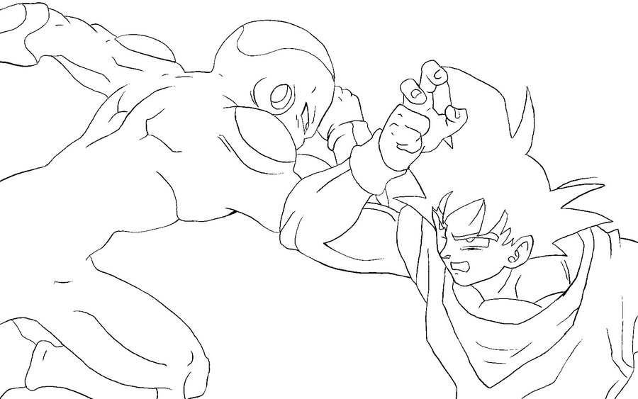 900x563 Frieza Vs Goku Lineart
