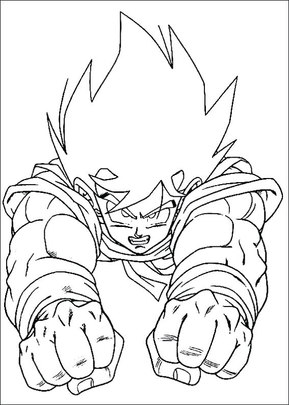 567x794 Goku Coloring Page Dragon Ball Z Is Flying Goku Vs Vegeta Coloring