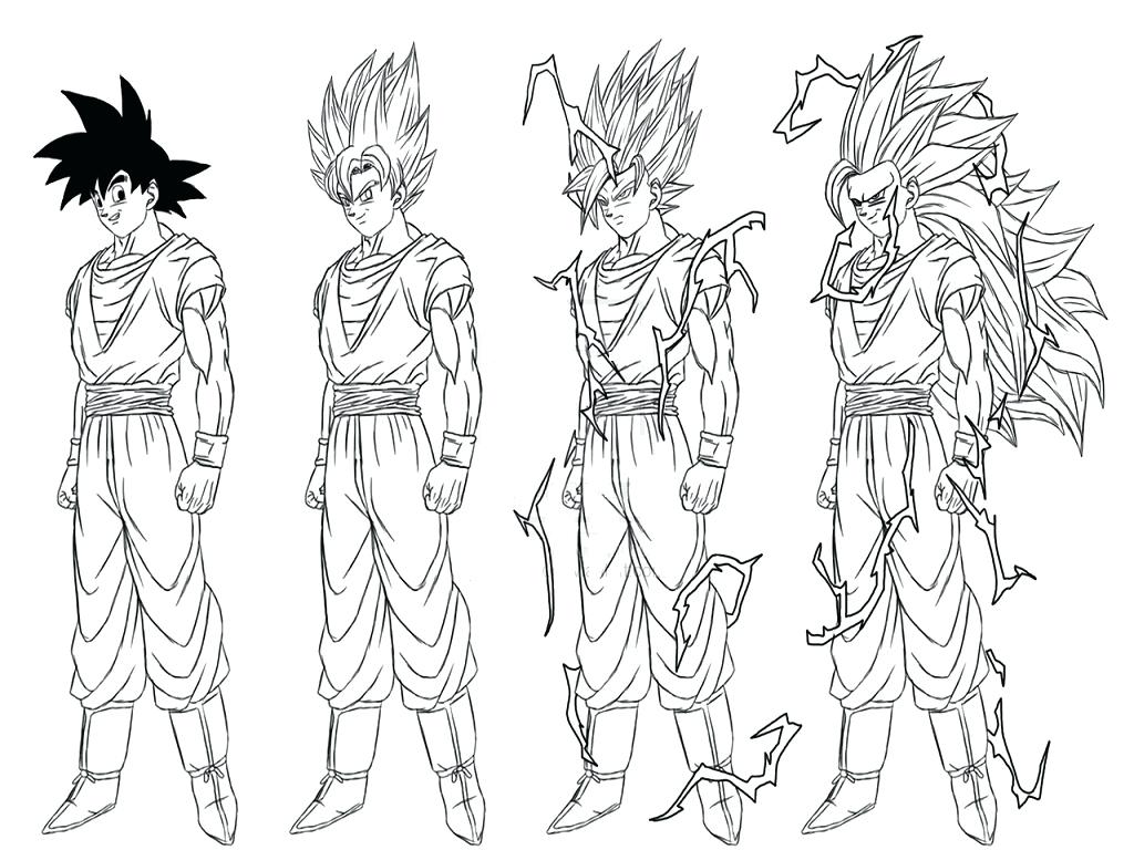 1024x768 Dragon Ball Z Vegeta Coloring Pages Aecost Goku Printable For Kids