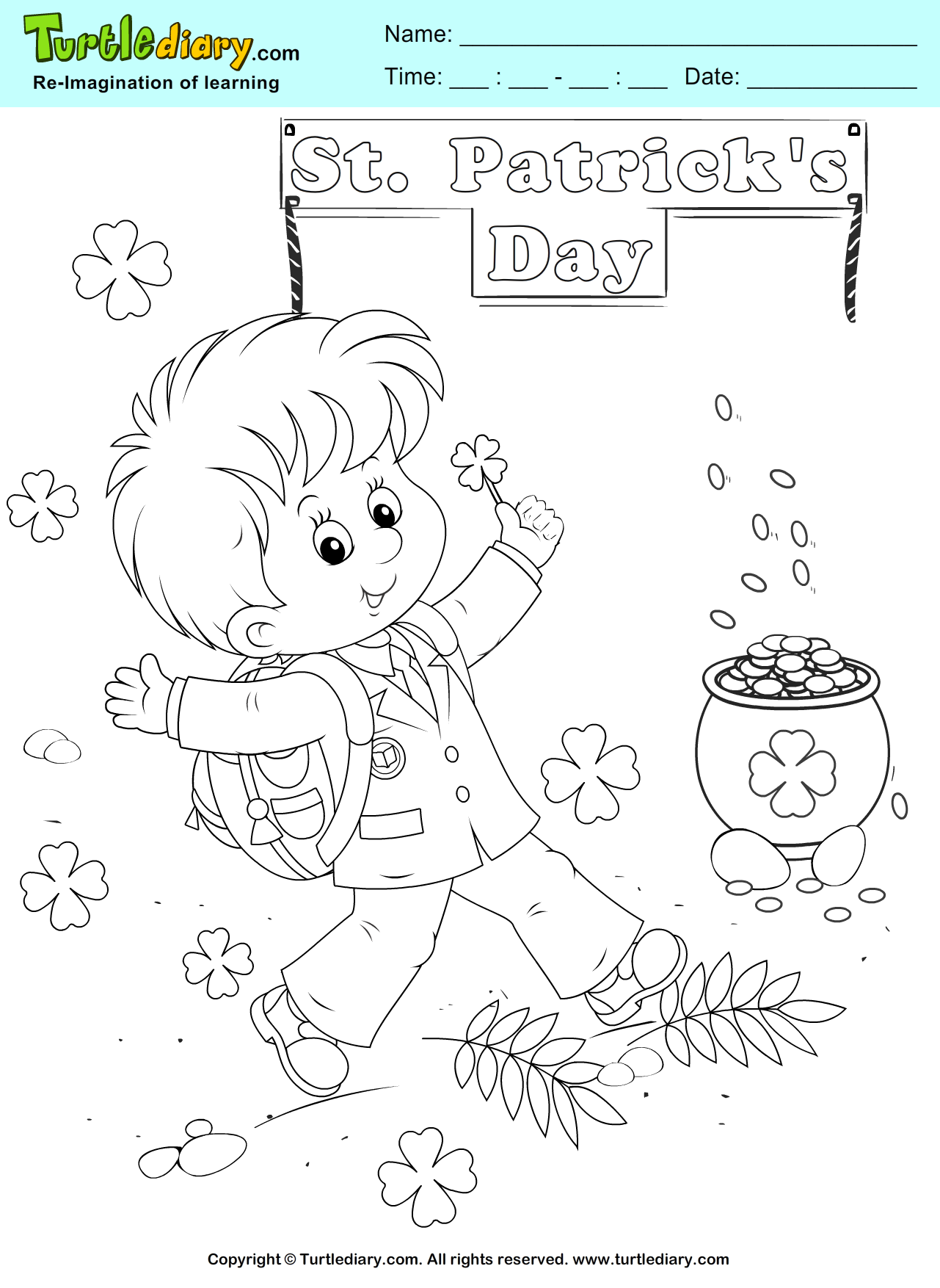 1281x1754 Gold Coins Coloring Page St Pat's Gold Coins