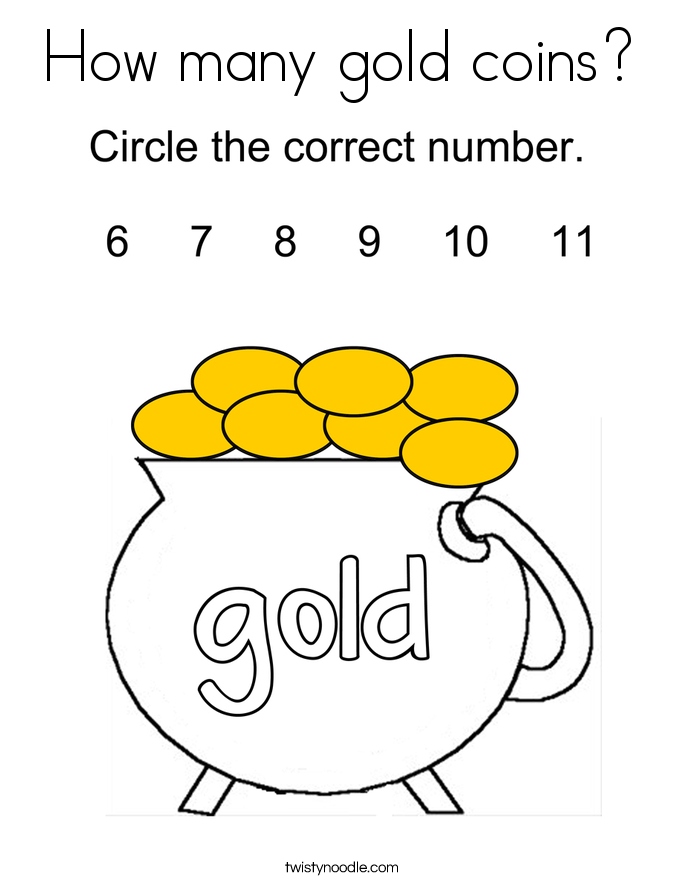 685x886 How Many Gold Coins Coloring Page