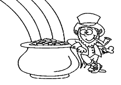 476x333 Leprechaun Pot Of Gold Coloring Page Image Clipart Images