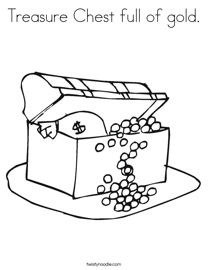 685x886 Treasure Chest Full Of Gold Coloring Page
