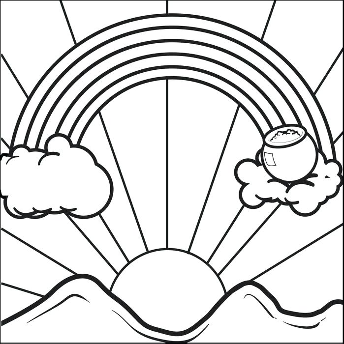 699x700 Gold Coloring Pages Rainbow And Pot Of Gold Coloring Page For Kids