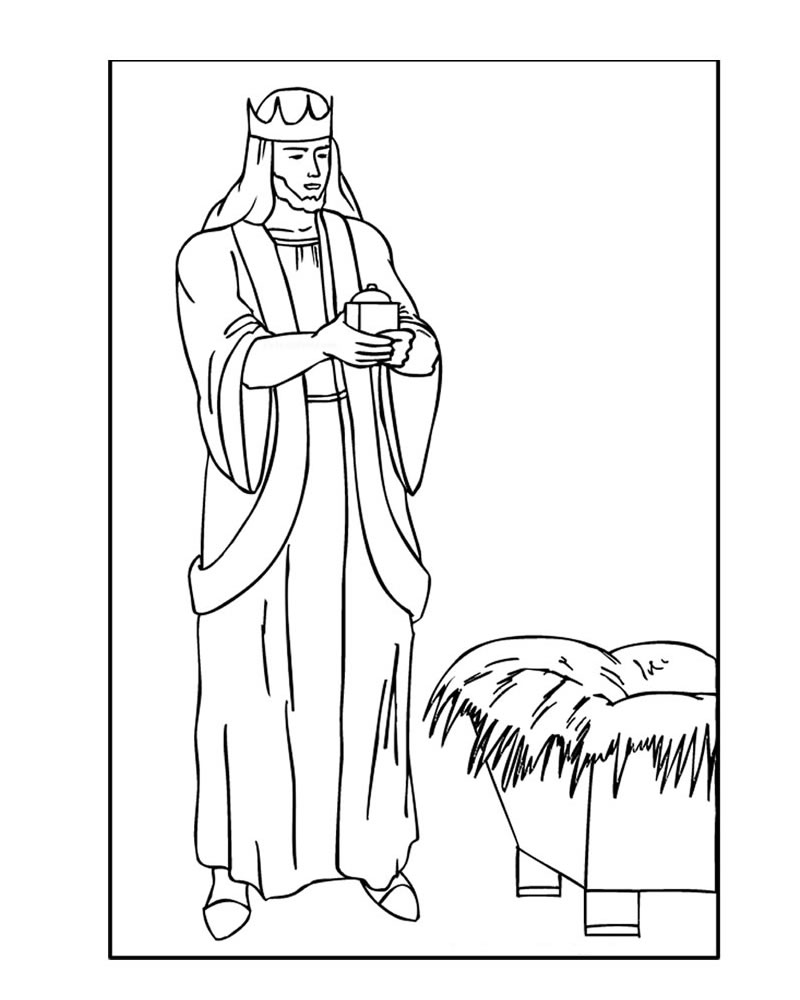 800x1000 Melchior The White Bearded Wise Man Coloring Pages