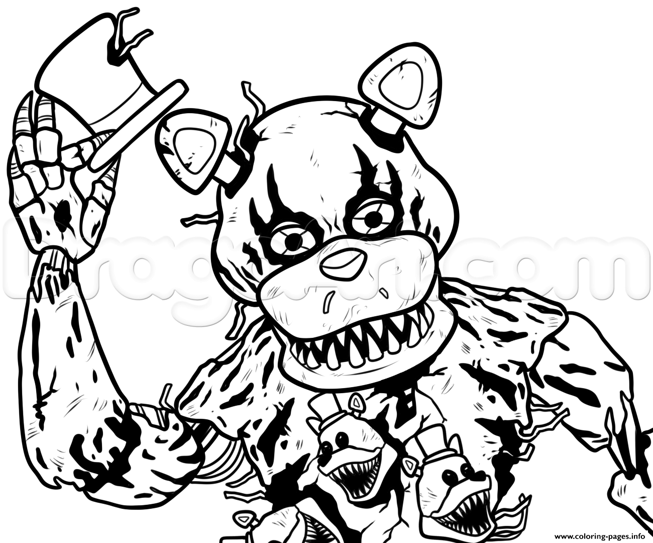 1300x1080 Wonderful Fnaf Coloring Pages Printable Print