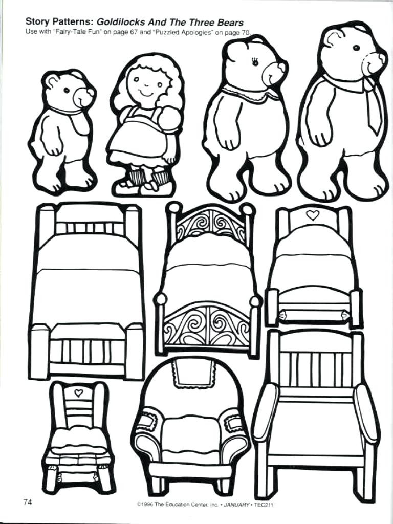 768x1024 Goldilocks And The Three Bears Coloring Pages Awesome Printable