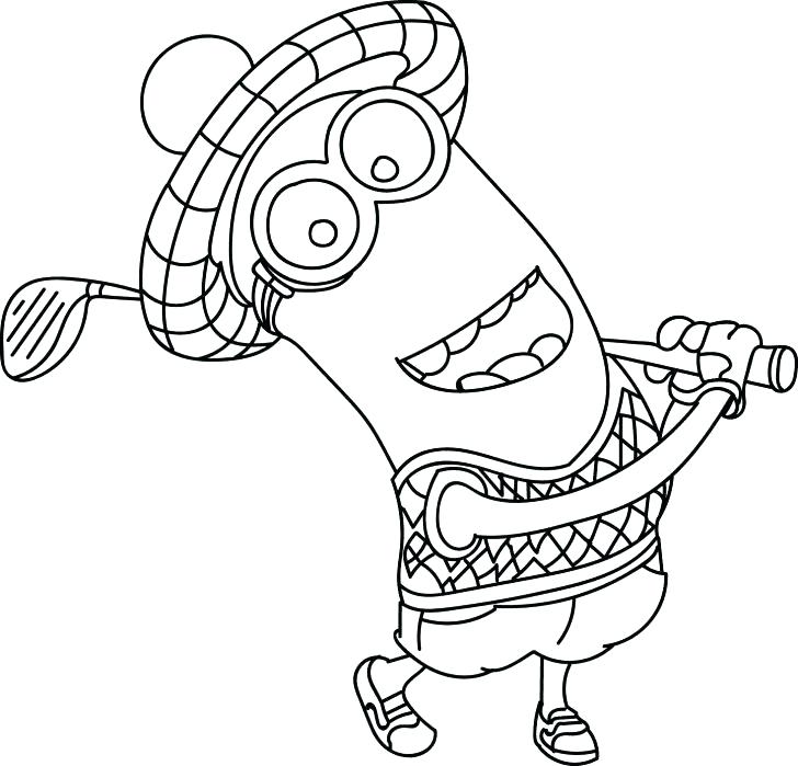 728x699 Golf Coloring Page S S Minion Golf Coloring Pages