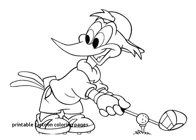 650x464 Woody Woodpecker Playing Golf Coloring Page For Printable Cartoon