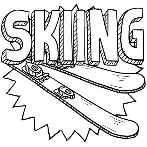 500x500 Skiing Coloring Pages