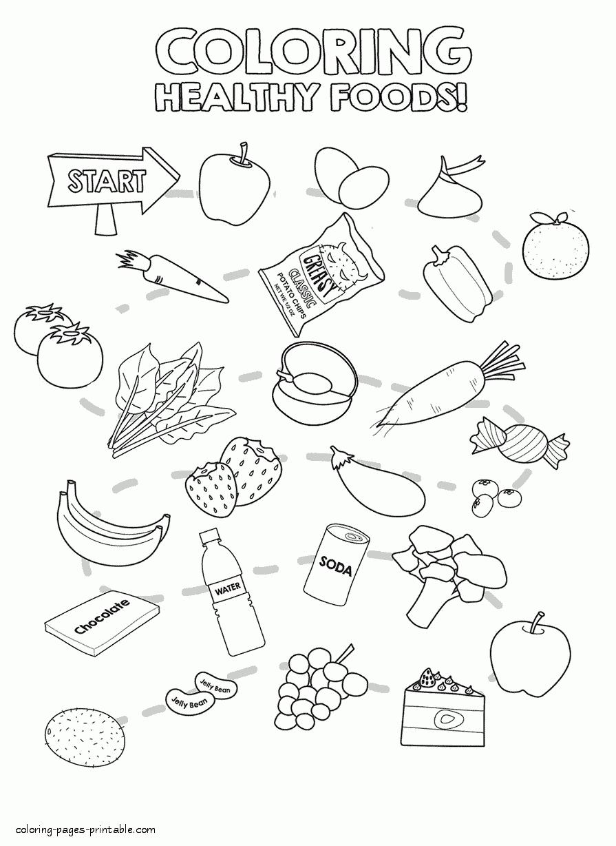895x1228 Healthy Food Coloring Pages