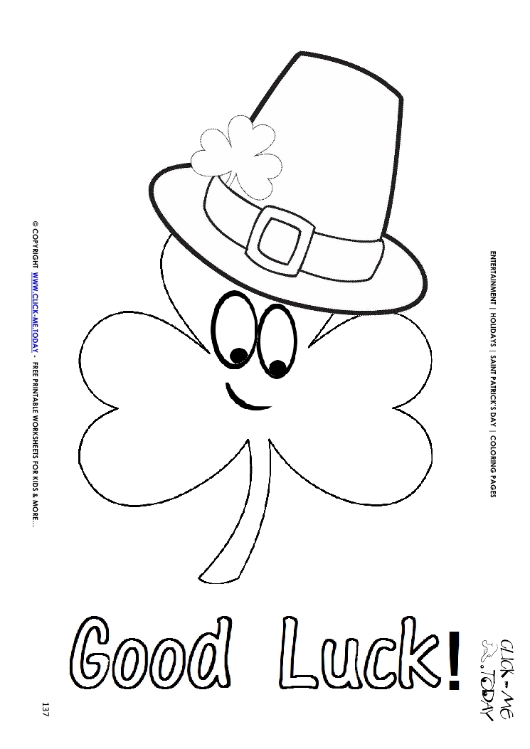 Good Luck Coloring Page Printable Coloring Pages