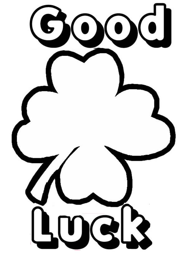 600x825 Four Leaf Clover Can Bring Good Luck Coloring Page Color Luna