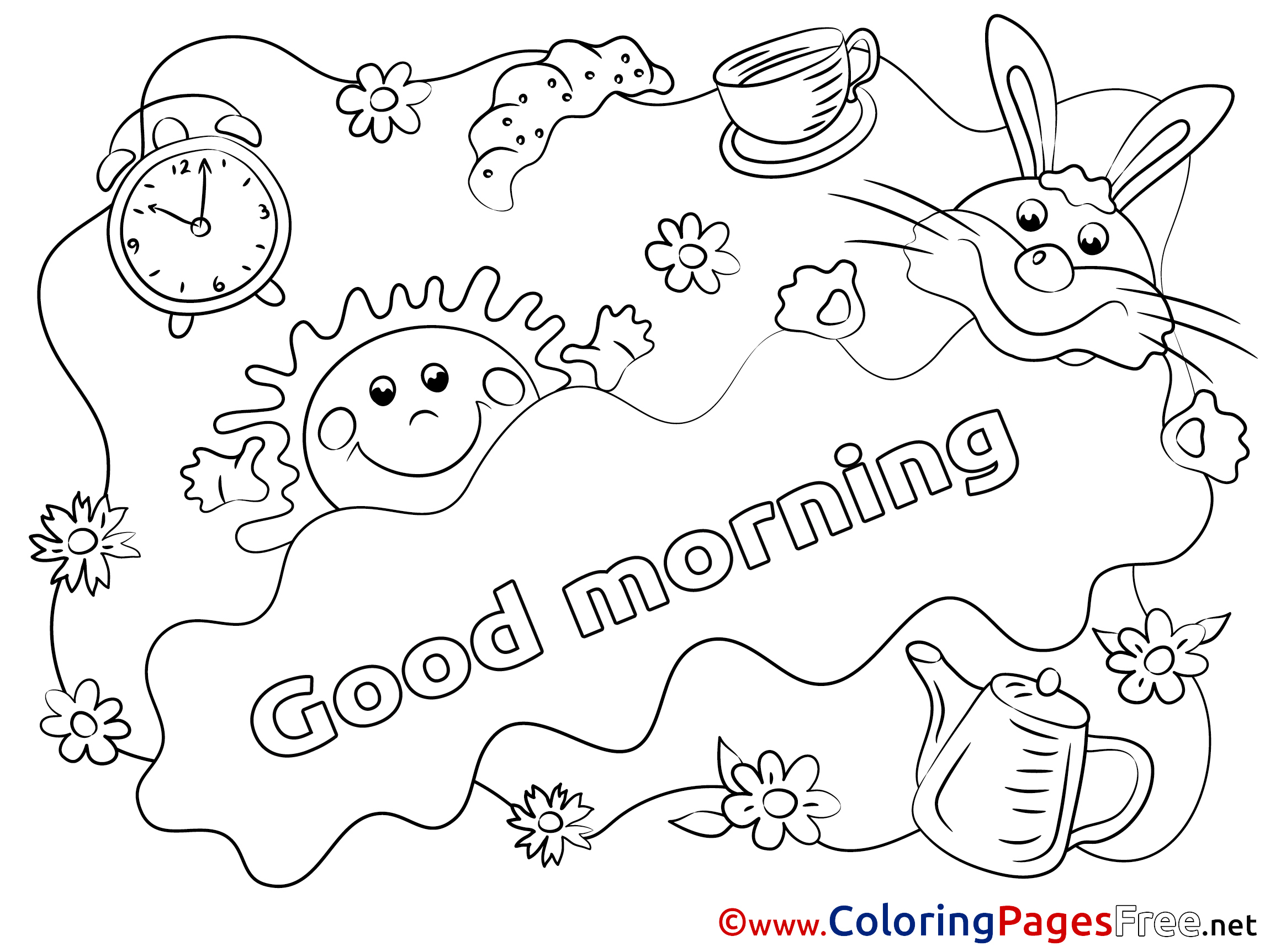 2300x1725 Sun Printable Good Morning Coloring Sheets