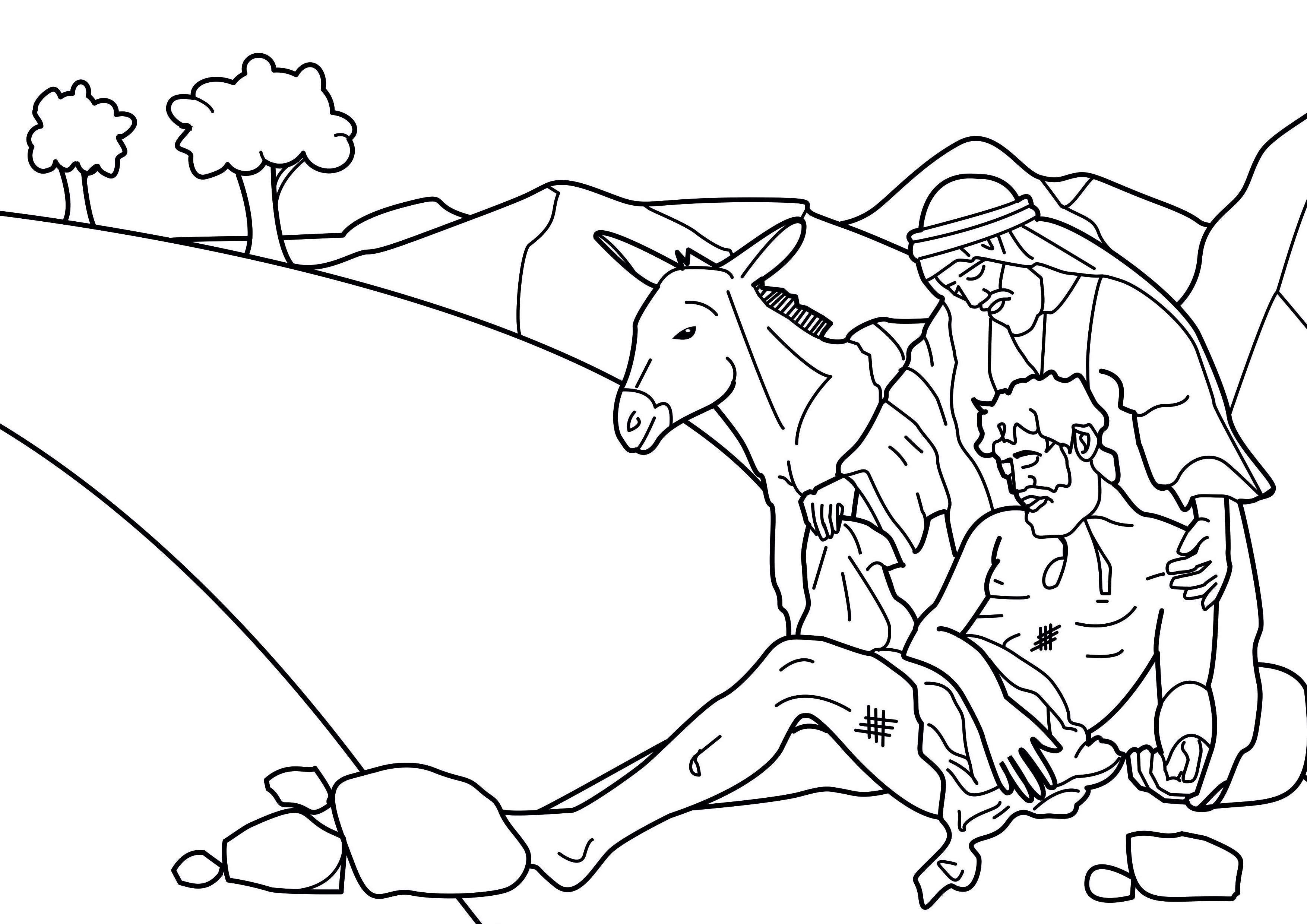 3508x2480 The Good Samaritan Fair Coloring Page