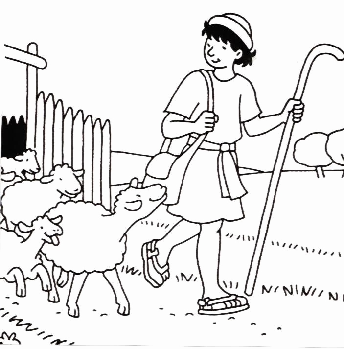 703x713 Shepherd With Sheep Coloring Page Pictures Good Shepherd Bible
