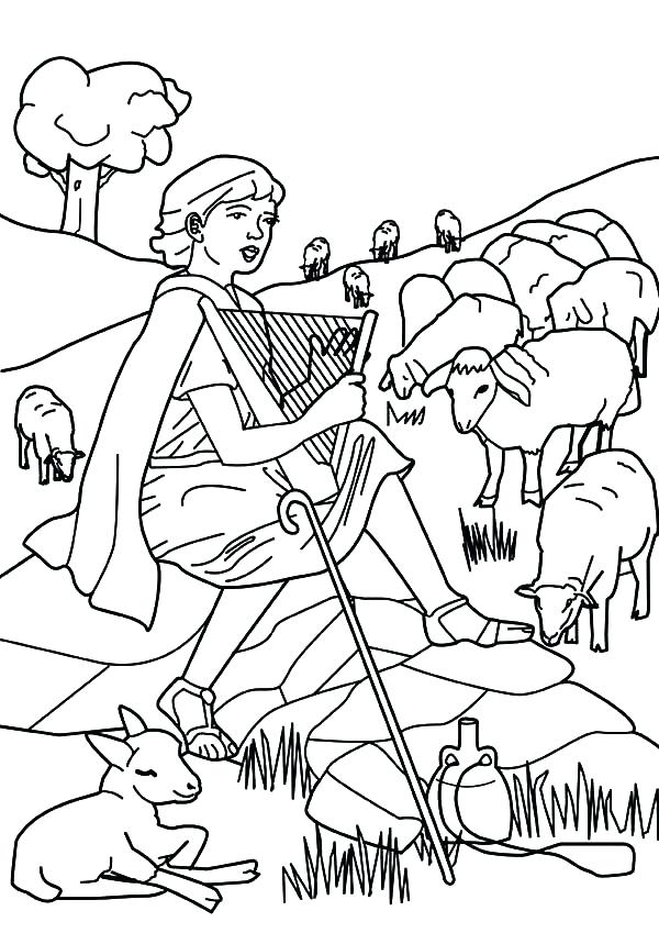 600x849 The Good Shepherd Coloring Page