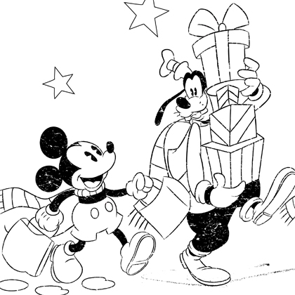420x420 Mickey Friends Christmas Coloring Page Disney Family