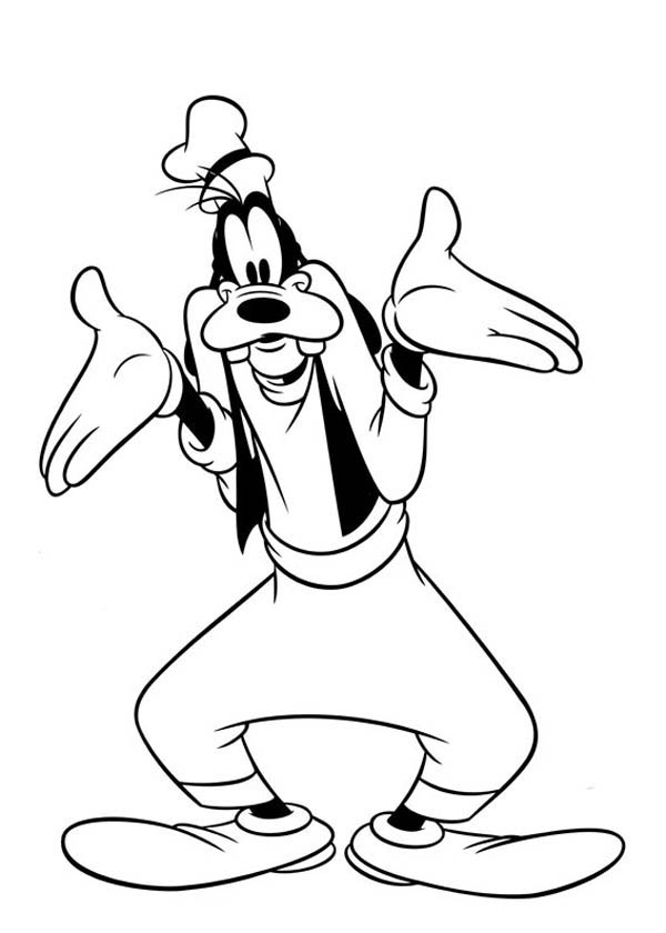 600x840 Goofy Does Not Know Coloring Page