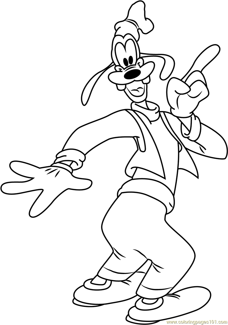 800x1141 Goofy A Tall Dog Coloring Page