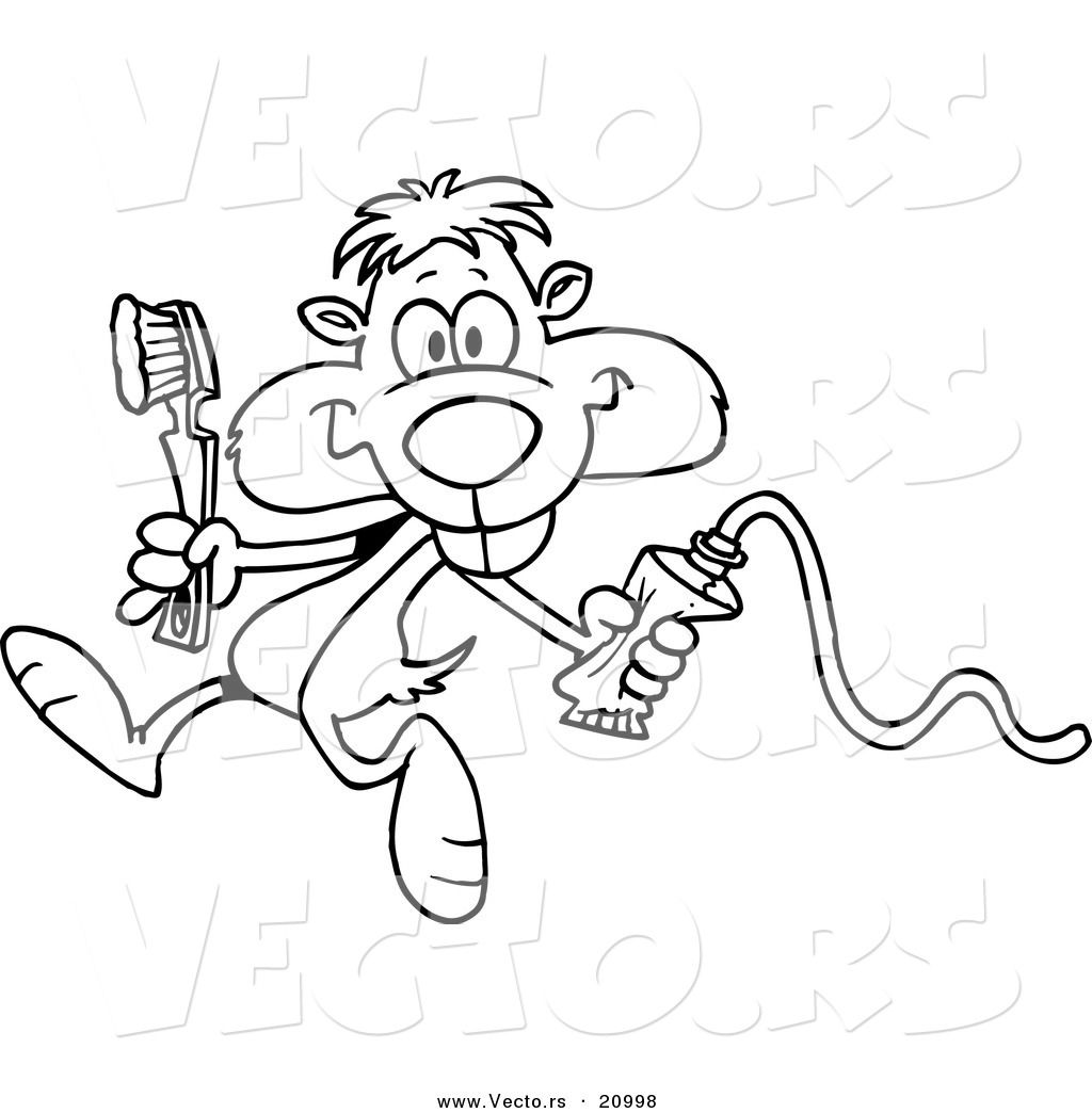 1024x1044 Marvelous Vector Of A Cartoon Dental Gopher Coloring Page Outline
