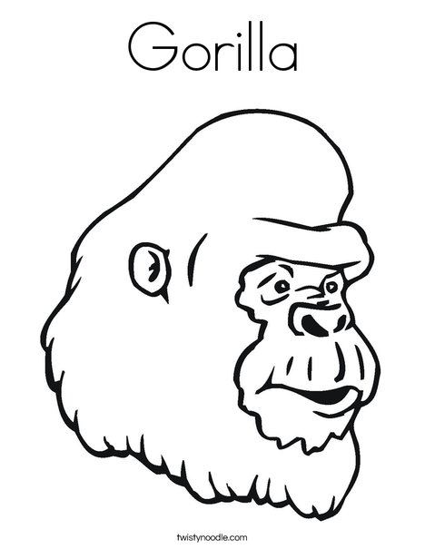 468x605 Gorilla Coloring Page